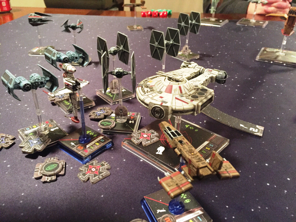 Pretty much every ship ended up in this little fracas in the center of the board.